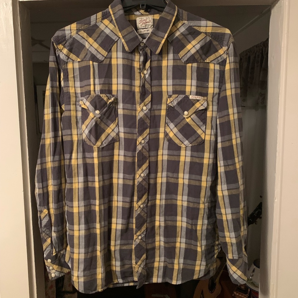 Lucky Brand mens western style flannel